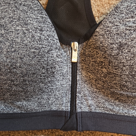 Black and Gray Women's Sports Bra - Picture 2 of 10